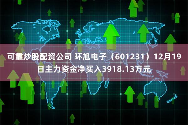 可靠炒股配资公司 环旭电子（601231）12月19日主力资金净买入3918.13万元